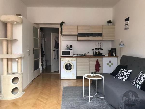 Pronájem, pěkný zařízený byt 1+kk, Křižíkova, Praha 8  Karlín, balkon,  internet